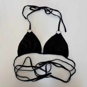 dollskill black strappy halter adjustable bra top